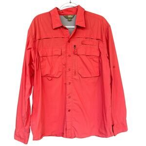 Gander Mountain Mens Shirt‎ Large Vented Long Sleeve Button Up Outdoor Nylon